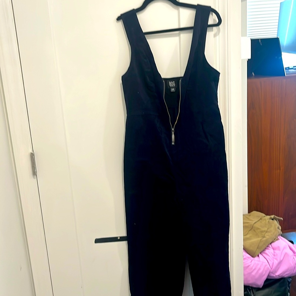 Navy corduroy stretch bdg overalls super cute slimming fit